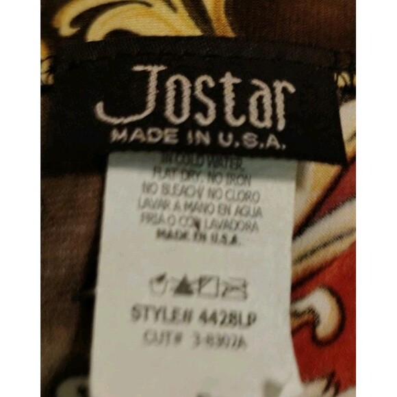 Jostar Open Cardigan Size S Geometric Brown Slinky Made In USA - Picture 3 of 10